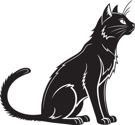 Cat.Vector illustration ready for vinyl cutting. Isolated on white backgroundのイラスト素材