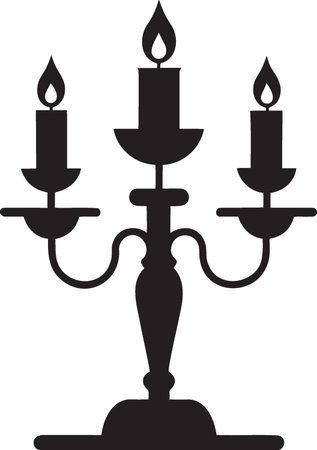 Black candlestick icon isolated on white background. Vector Illustrationのイラスト素材
