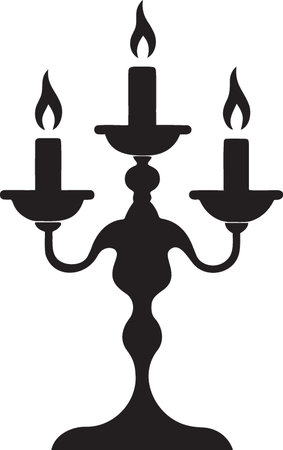 Candlestick with candlesticks. Vector illustration isolated on white backgroundのイラスト素材
