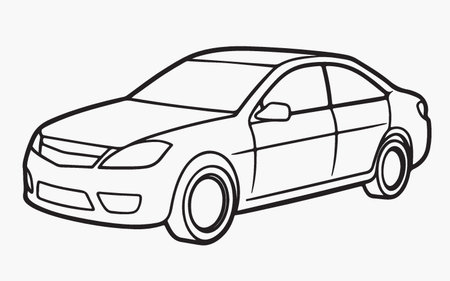 Car design over white background, vector illustration. Side view. Vector illustration.のイラスト素材
