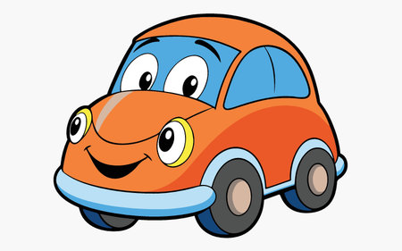 funny cartoon car - vector illustration, eps10, no transparencyのイラスト素材
