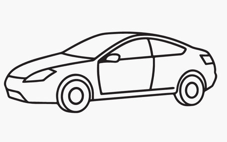 Car icon. Vector illustration of a car isolated on a white background.のイラスト素材