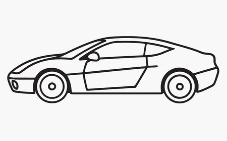 Sketch of a sports car. Vector illustration of a sports car.のイラスト素材
