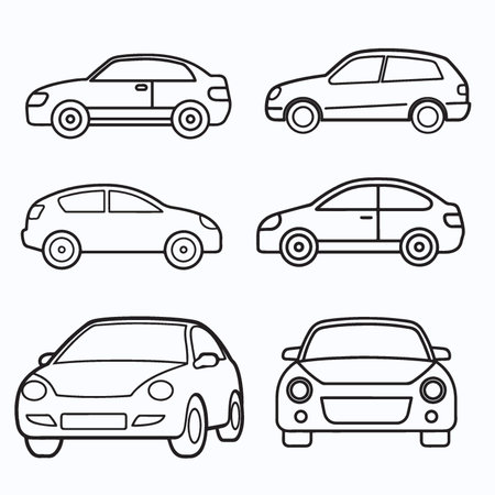 Car icon set. Vector illustration of a set of car icons.のイラスト素材