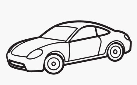 Car design over white background, vector illustration. Side view of car.のイラスト素材