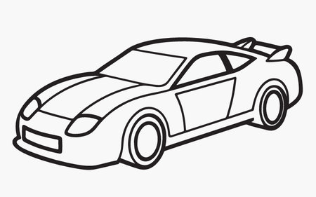 Car design over white background, vector illustration. Side view. Vector illustration.のイラスト素材