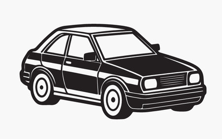 Car design over white background, vector illustration. Side view. Vector illustration.のイラスト素材