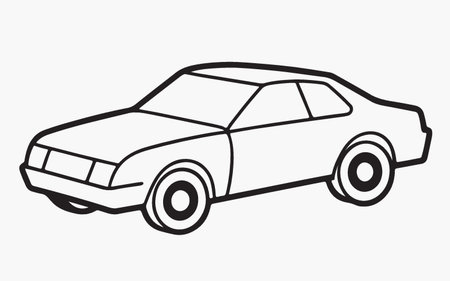 Car icon. Vector illustration of a car. Black and white.のイラスト素材
