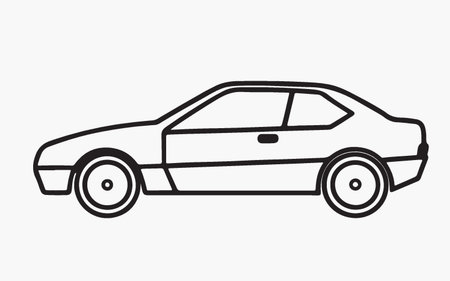 Car icon. Vector illustration of a car on a white background.のイラスト素材