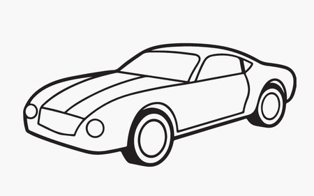 Car design over white background, vector illustration. Side view. Vector illustration.のイラスト素材