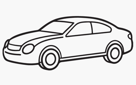 Car icon. Vector illustration. Isolated on a white background.のイラスト素材