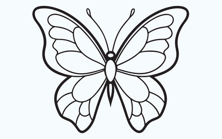 Butterfly isolated on a light blue background. Vector illustration.のイラスト素材