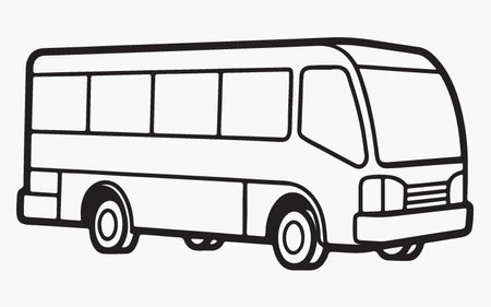 Bus icon. Vector illustration. Isolated on a white background.のイラスト素材