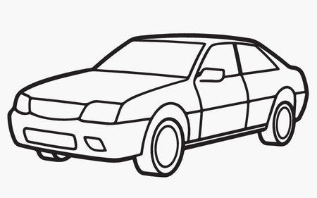 Car design over white background, vector illustration. Side view. Vector illustration.のイラスト素材