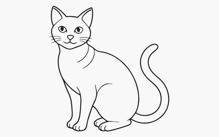 Cute cartoon cat on a white background. Vector illustration for your designのイラスト素材