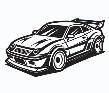 Illustration of a sport car isolated on a white background - vectorのイラスト素材