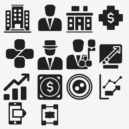 Business and finance icons set, vector illustration. Flat design style.のイラスト素材