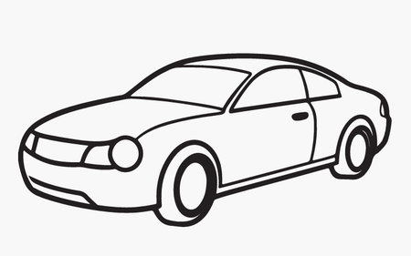 Car design over white background, vector illustration. Side view. Vector illustration.のイラスト素材