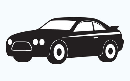 car silhouette isolated on blue background. vector illustration. Eps 10.のイラスト素材