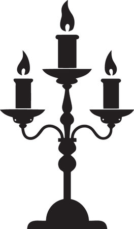 Candlestick with candlestick and candles. Vector illustration.のイラスト素材