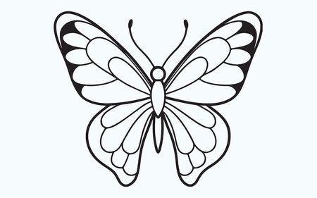Butterfly isolated on a light blue background. Vector illustration.のイラスト素材