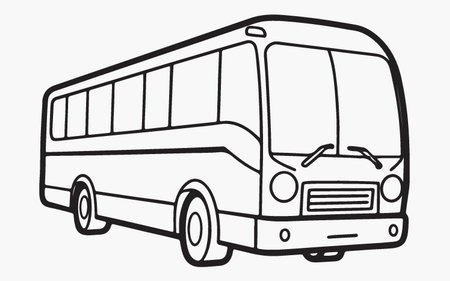 Bus vector illustration isolated on white background. Front view of bus.のイラスト素材