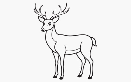 Deer isolated on white background. Vector illustration for your design.のイラスト素材