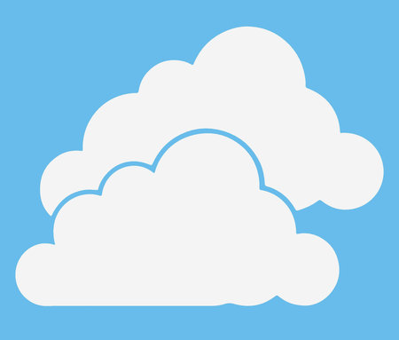 clouds icon image vector illustration design  white on a blue backgroundのイラスト素材