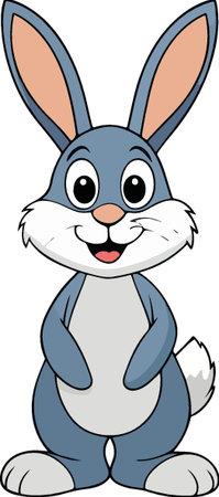 Cute cartoon bunny. Vector clip art illustration with simple gradients. Each on a separate layer.のイラスト素材
