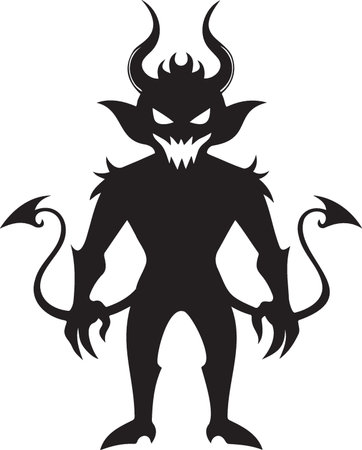 Devil.Vector illustration ready for vinyl cutting. Isolated on white backgroundのイラスト素材