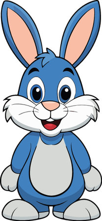 Cute Rabbit Cartoon Vector Illustration Isolated on Transparent Backgroundのイラスト素材