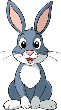 Cute rabbit cartoon. Vector illustration of a cute little rabbit.のイラスト素材
