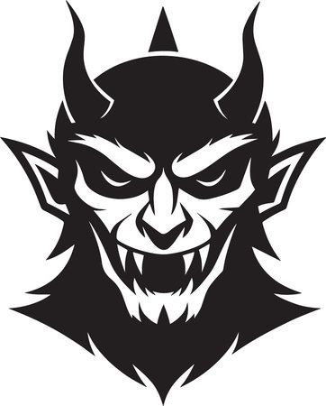 Devil.Viking.Vector illustration ready for vinyl cutting.のイラスト素材
