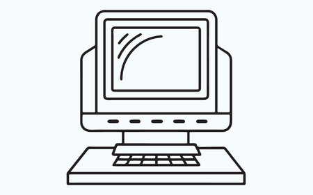 Computer monitor, laptop icon. Vector illustration. Flat design style.のイラスト素材