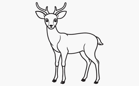 deer vector illustration. isolated on white background. flat style.のイラスト素材