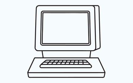 Computer icon. Vector illustration. Isolated on light blue background.のイラスト素材