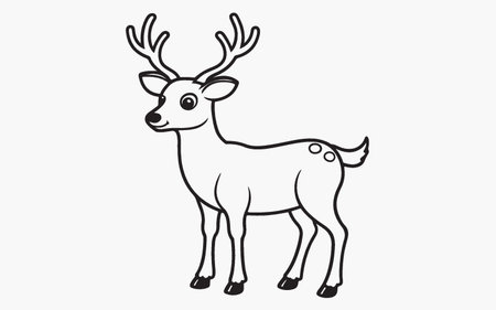 Deer isolated on a white background. Vector illustration in cartoon style.のイラスト素材