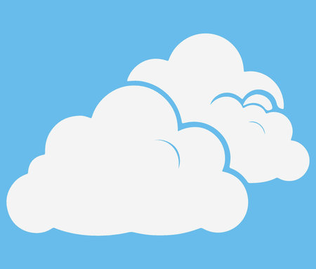 clouds icon image vector illustration design  white and blue color toneのイラスト素材
