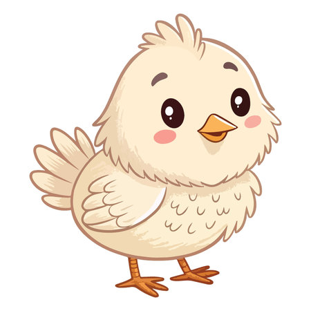 Cute little chicken isolated on white background. Cartoon vector illustration.のイラスト素材