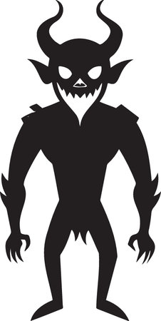 Devil.Viking.Vector illustration ready for vinyl cutting.のイラスト素材