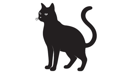Black cat isolated on white background. Vector illustration. Eps 10.のイラスト素材