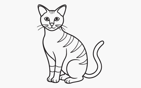 Illustration of a cat on a white background. Vector illustration.のイラスト素材