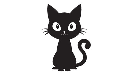 Cute black cat icon. Cartoon illustration of cute black cat icon for web designのイラスト素材