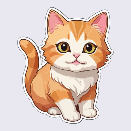 Cute red cat sitting and looking at camera. Vector illustration.のイラスト素材