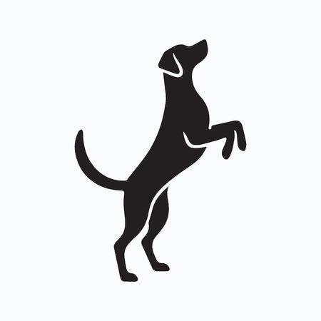 Dog vector icon. Black and white illustration. Flat design style.のイラスト素材