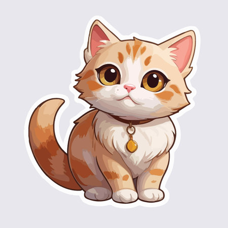 Illustration of a cute cat on a white background. Vector illustration.のイラスト素材