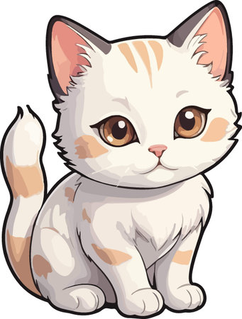 Cute cat on a white background. Vector illustration, eps10のイラスト素材
