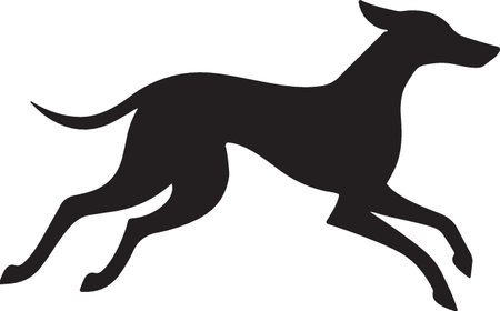 Hunting dog silhouette isolated on a white background. Vector illustration.のイラスト素材