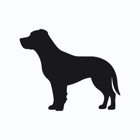 Silhouette of a dog on a white background. Vector illustrationのイラスト素材