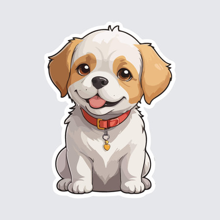 Cute dog vector illustration. Cute beagle puppy in cartoon style.のイラスト素材